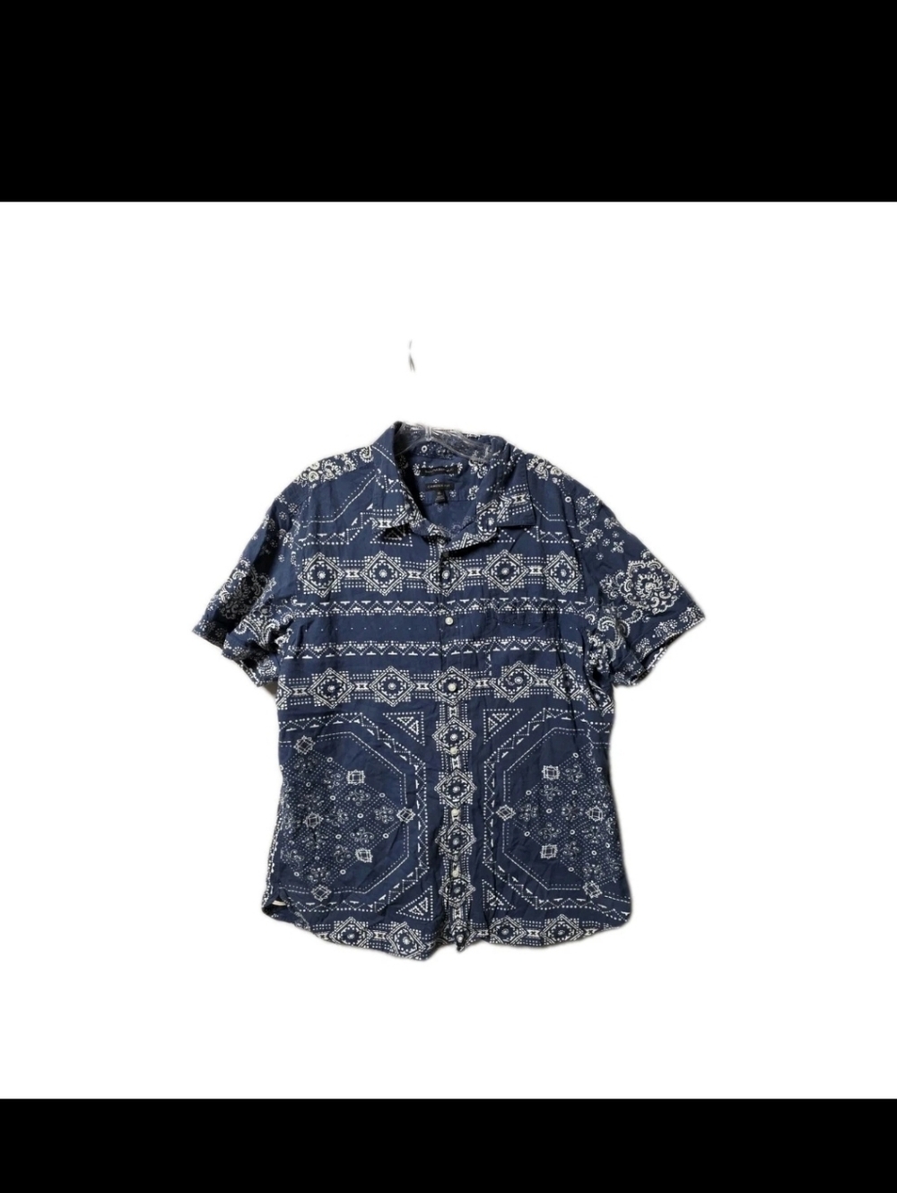 MENS BANANA REPUBLIC BLUE/WHITE CAMDEN FIT BUTTON UP COTTON SHIRT SIZE XL